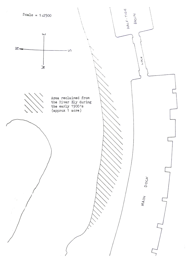 Figure 3 - Land reclaimed from the River Ely.