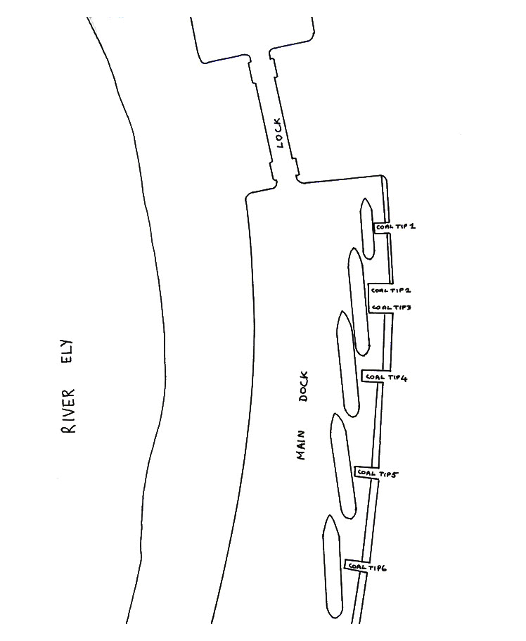 Figure 6 - Sketch showing overlapping vessels loading coal.