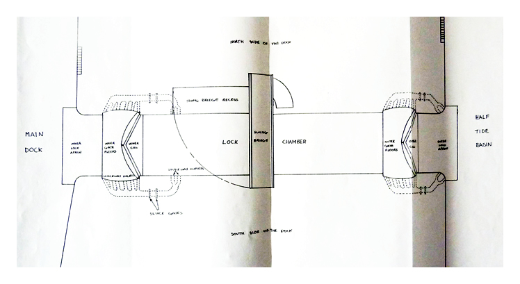 Figure 16 - Plan of main details from lock at Penarth Dock. 