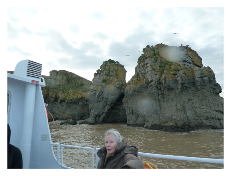 Arrival at Flat Holm -&nbsp;Our lovely lady guide who is a volunteer!