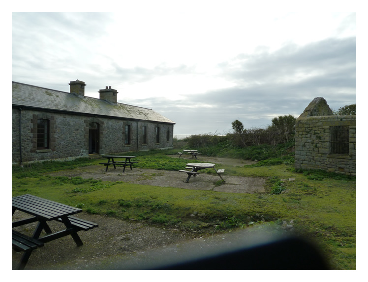 Arrival at the Barracks - The courtyard like area at the rear of the barracks is now a vistor centre managed by Cardiff Council under The Flat Holm Project.