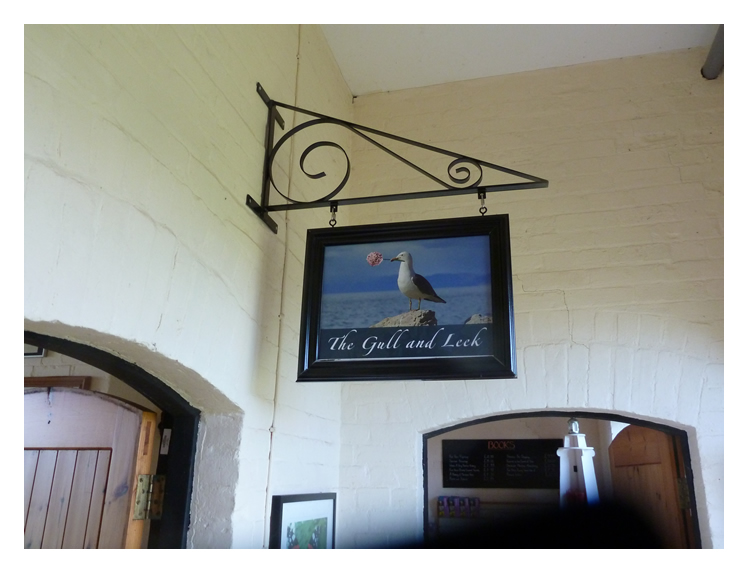 The Barracks - A welcome awaits at the gift shop and the island's public house aptly named 'The Gull and Leek'.