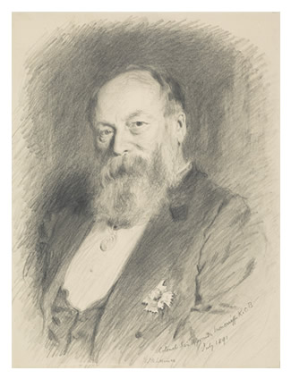 A portrait of Colonel Sir Alexander Moncrieff (1829-1906) - Engineer - by John Henry Lorimer (1856-1936).