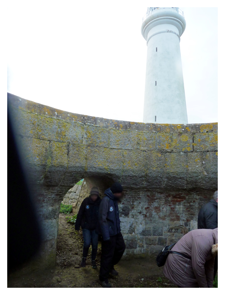 Inside the Moncrief Pit - The vaulted passageway into the circular Moncrief Pit with the proximity of the lighthouse illustrated.