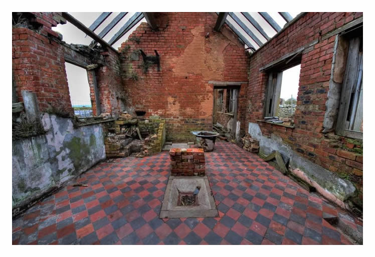 Flat Holm Isolation Hospital - Inside a Ward in 2021.