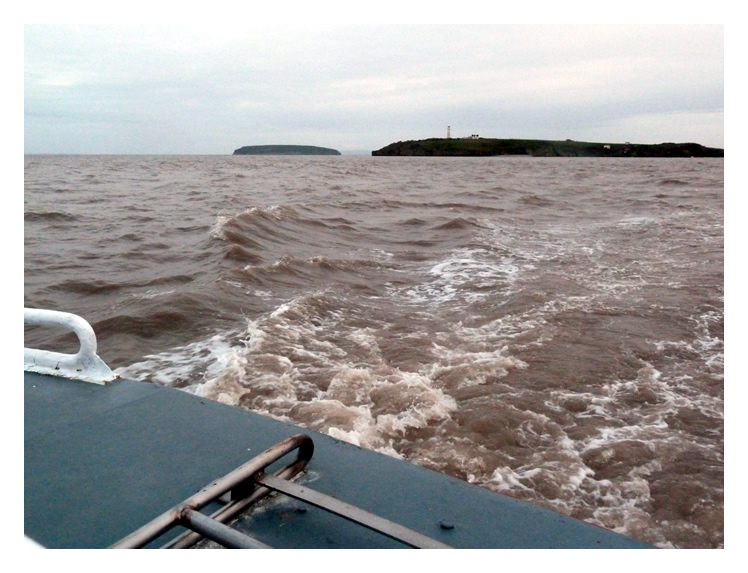 The view on the return with Flat Holm and Steep Holm distant.