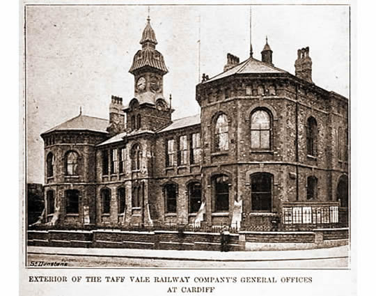 Exterior of the Taff Vale Railway Company's General Offices at Cardiff.