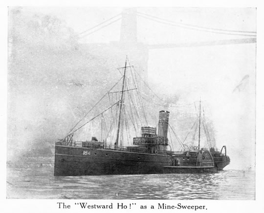 The "Westward Ho!" as a mine-sweeper.