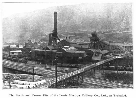 The Bertie and Trevor Pits of the Lewis Merthyr Co., Ltd., at Trehafod.
