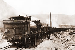 A typical TVR coal train leaving the colliery bound for the docks c.1905.