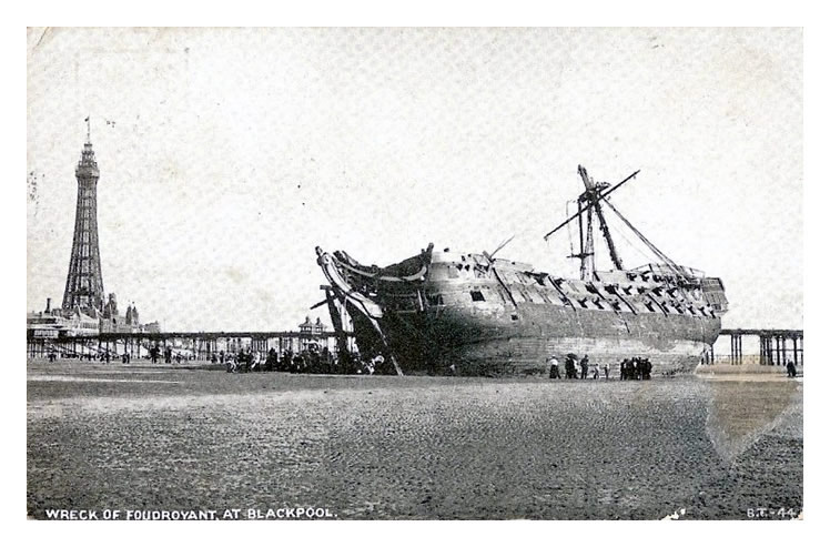 Wreck of Foundroyant at Blackpool.