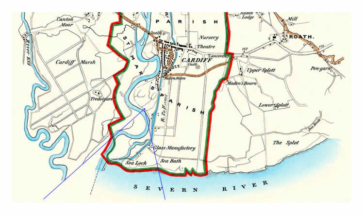 Cardiff Boundary Map of 1832.