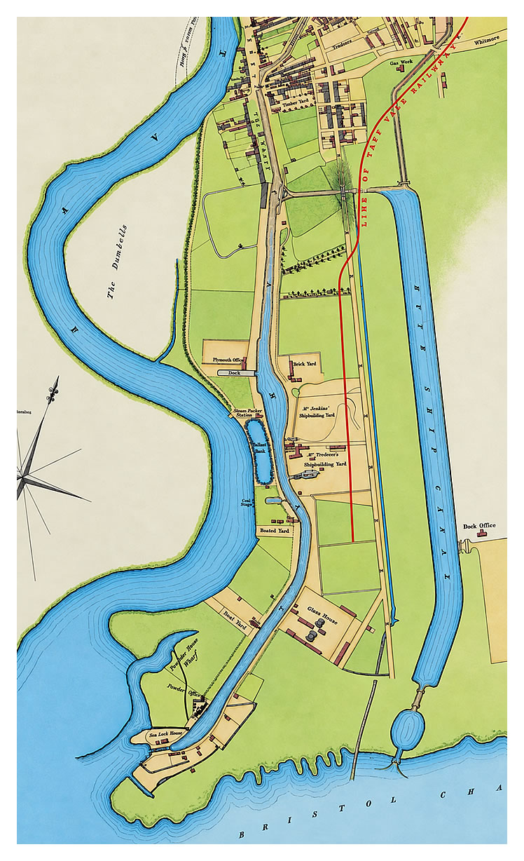 Late 1830's - Map of Cardiff prepared for John Crichton Stuart, Marquis of Bute by John Wood. 